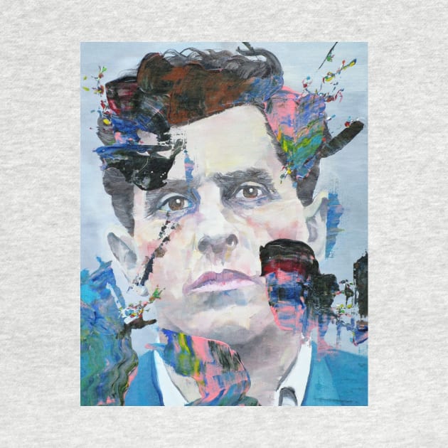 LUDWIG WITTGENSTEIN oil and acrylic portrait by lautir